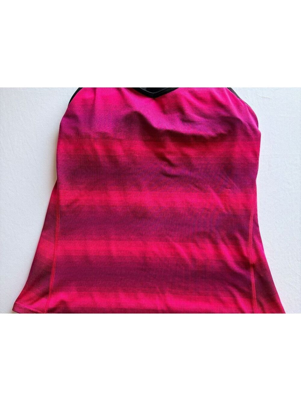 New Balance NB Dry Women's Large Pink Black Racerback Running Tank Top
